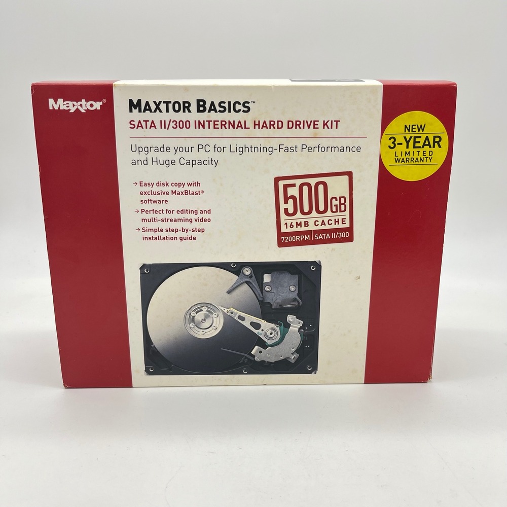 Maxtor‎ Basics 500GB Internal Hard Drive Kit SATA II/300 7200RPM 16MB Cache New